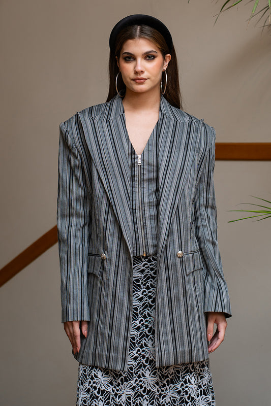 STRIPED BLAZER