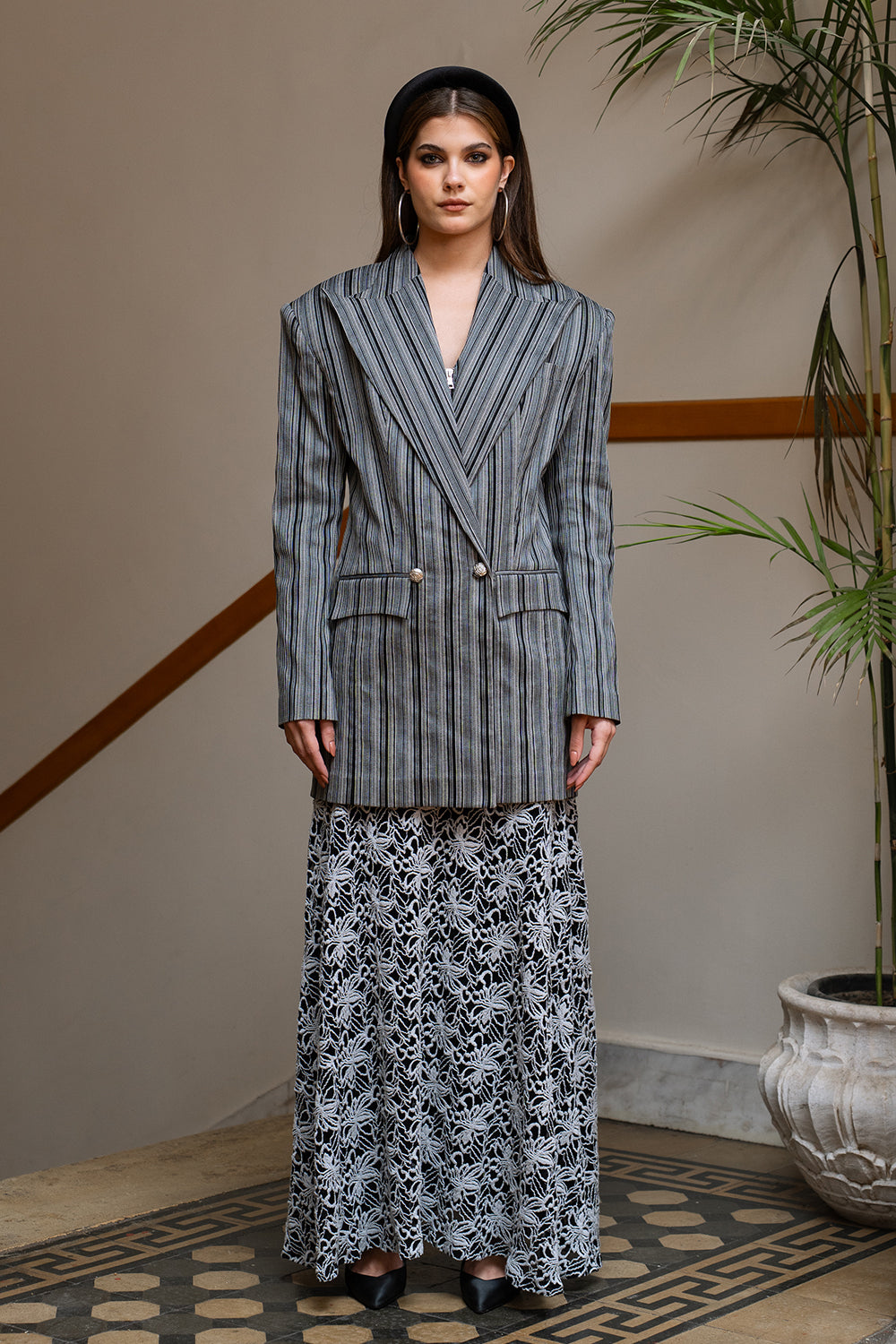 STRIPED BLAZER