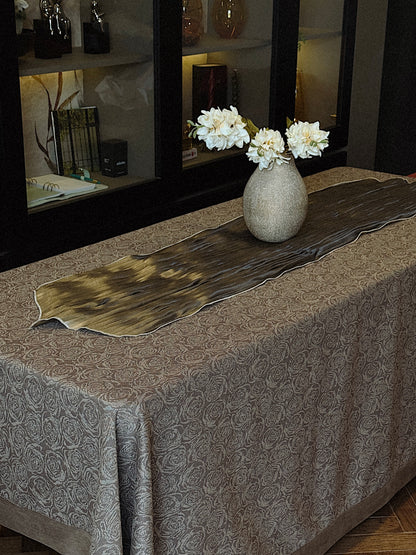 BEIGE PLUME TABLE CLOTH