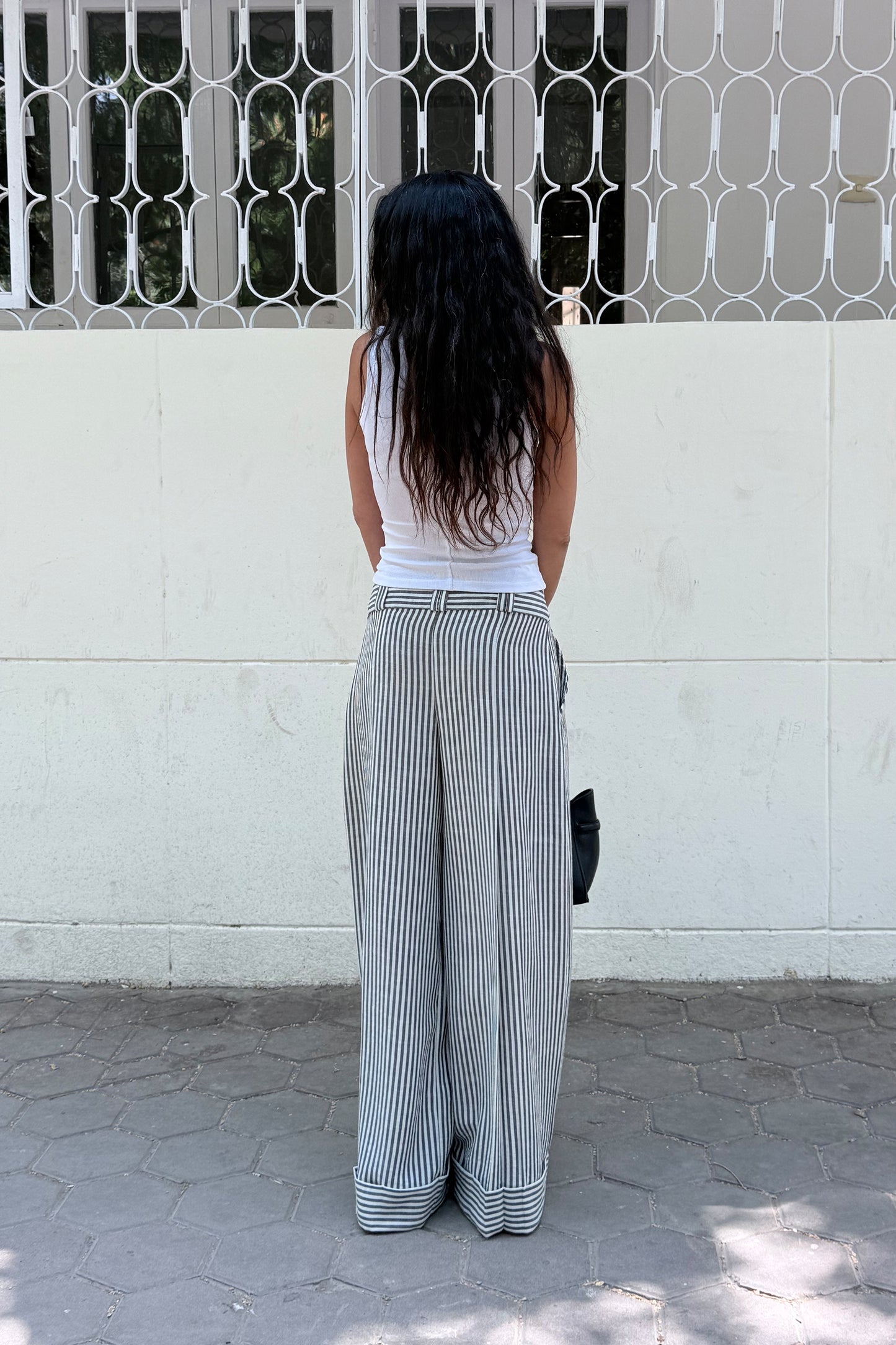 RESORTING PANTS – STRIPED LINEN